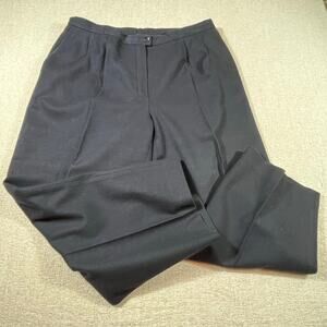 Pendleton Women’s 20W Black 100% Virgin Wool Flat Front Dress Trouser Pants USA